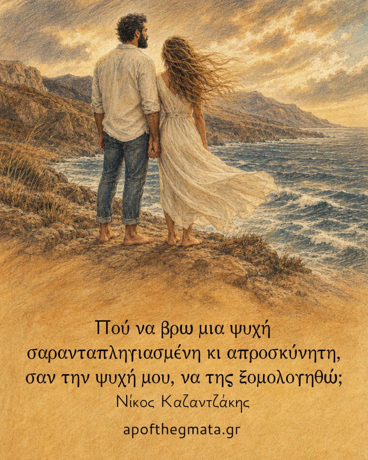 Πού να βρω μια ψυχή σαρανταπληγιασμένη κι απροσκύνητη, σαν την ψυχή μου, να της ξομολογηθώ;