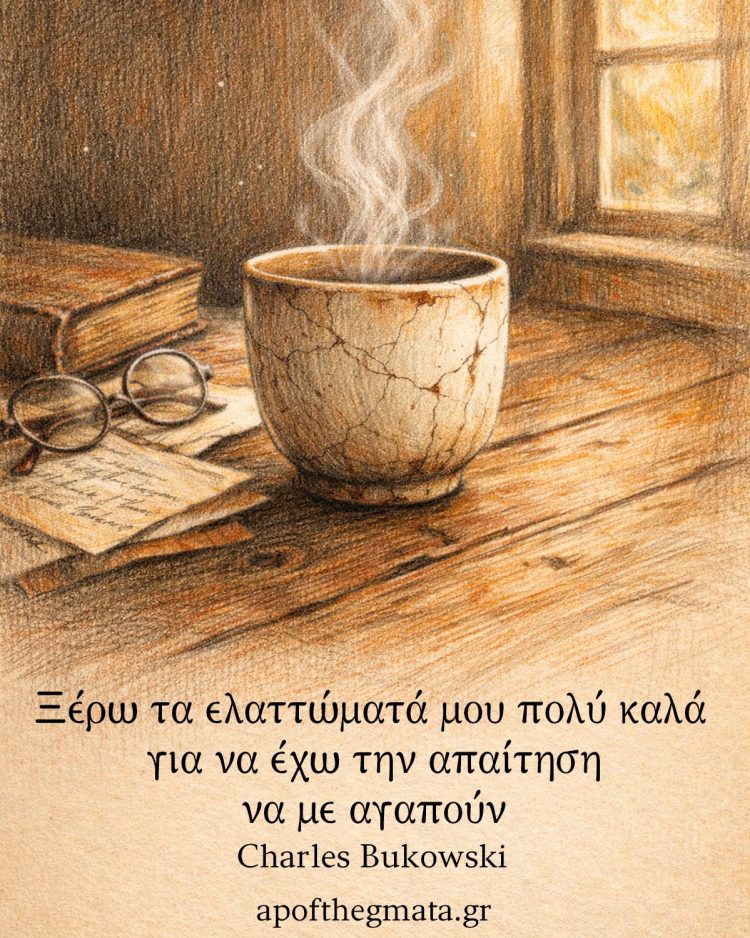 Ξέρω τα ελαττώματά μου πολύ καλά για να έχω την απαίτηση να με αγαπούν Μπουκόφσκι