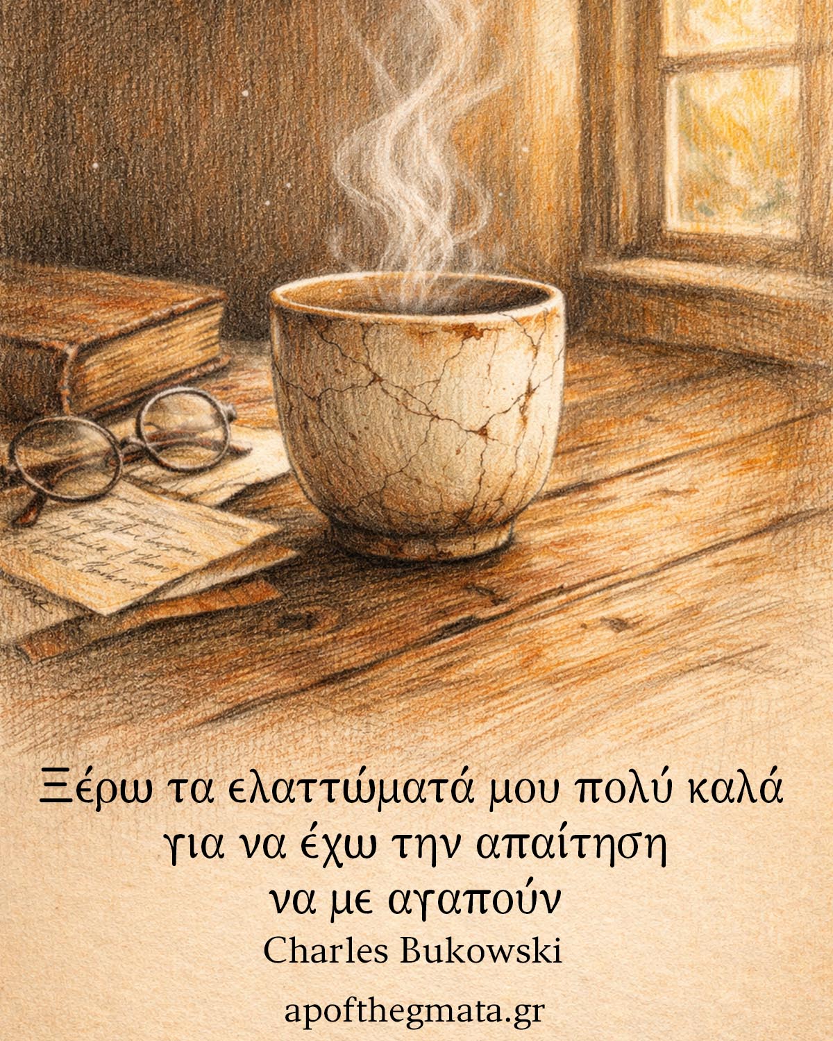 Ξέρω τα ελαττώματά μου πολύ καλά για να έχω την απαίτηση να με αγαπούν Μπουκόφσκι