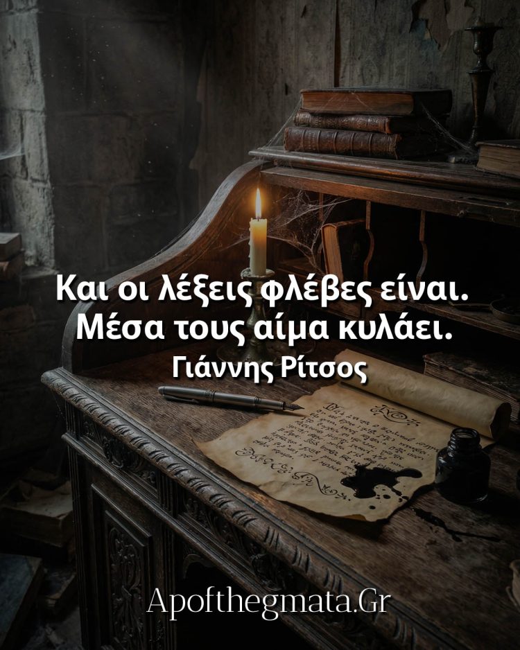 Και οι λέξεις φλέβες είναι. Μέσα τους αίμα κυλάει.