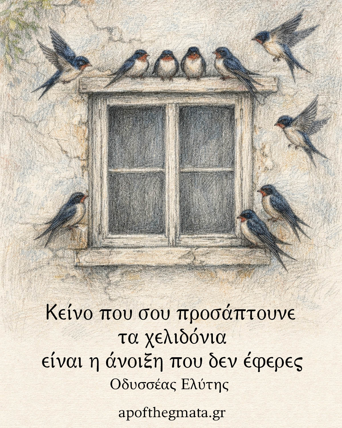 Κείνο που σου προσάπτουνε τα χελιδόνια είναι η άνοιξη που δεν έφερες στιχοι ελύτη