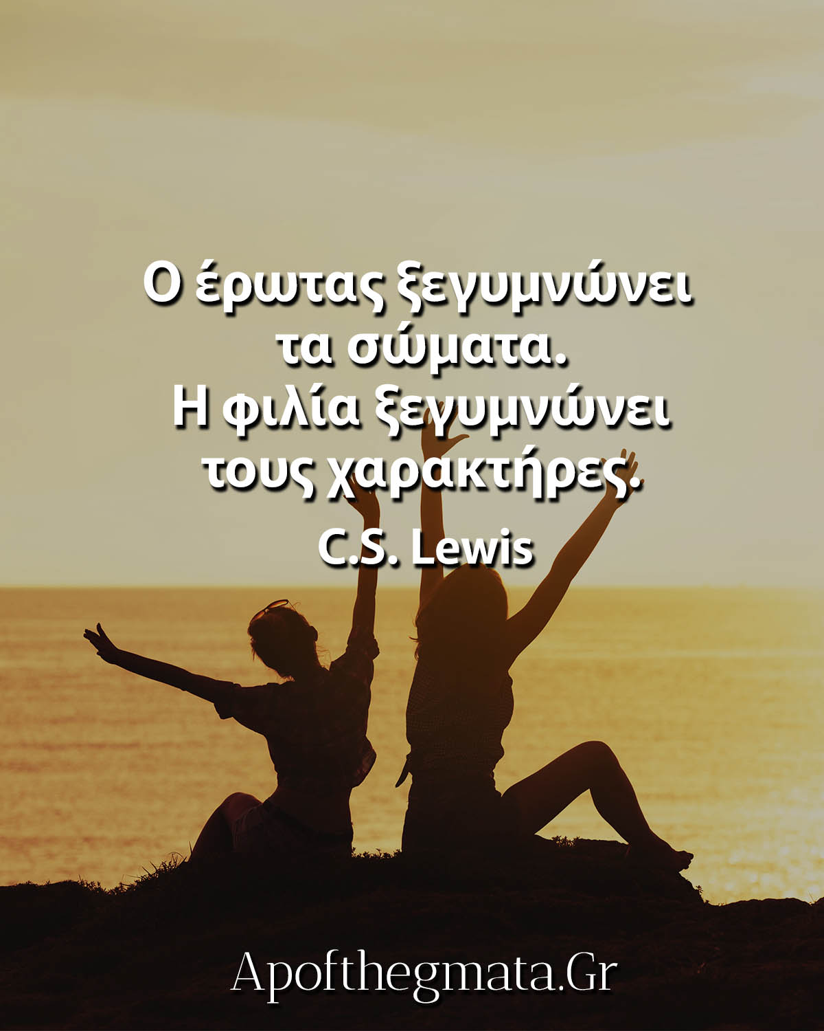 Ο έρωτας ξεγυμνώνει τα σώματα Η φιλία ξεγυμνώνει τους χαρακτήρες αποφθέγματα φιλία