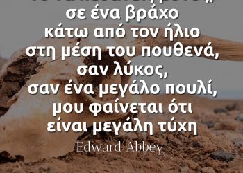 Το να πεθάνεις μόνος, σε ένα βράχο κάτω από τον ήλιο στη μέση του πουθενά, σαν λύκος - Edward Abbey