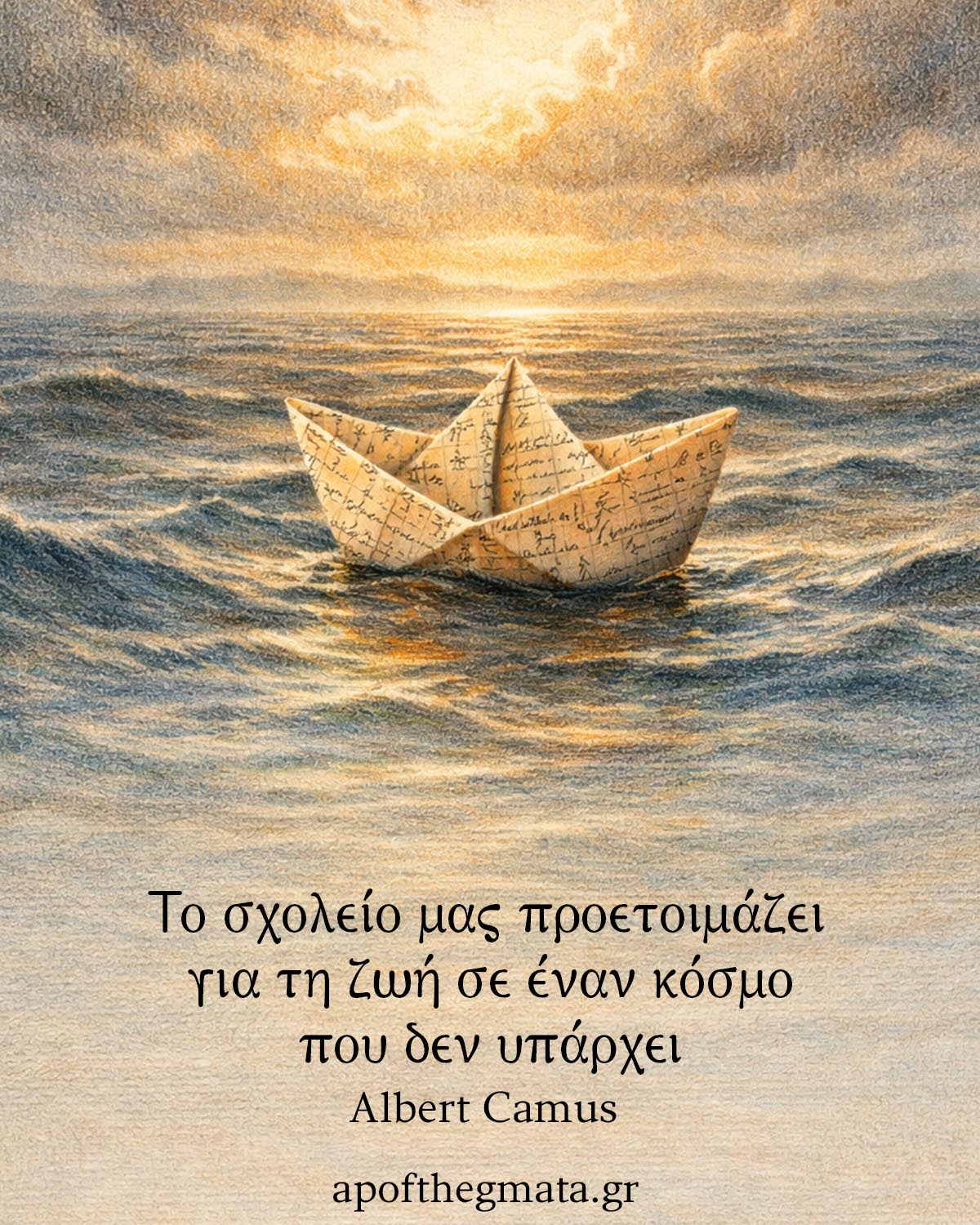 "Το σχολείο μας προετοιμάζει για τη ζωή σε έναν κόσμο που δεν υπάρχει." - Albert Camus