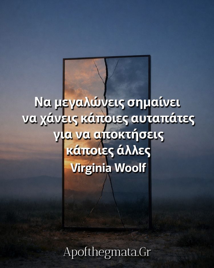 Να μεγαλώνεις σημαίνει να χάνεις κάποιες αυταπάτες για να αποκτήσεις κάποιες άλλες