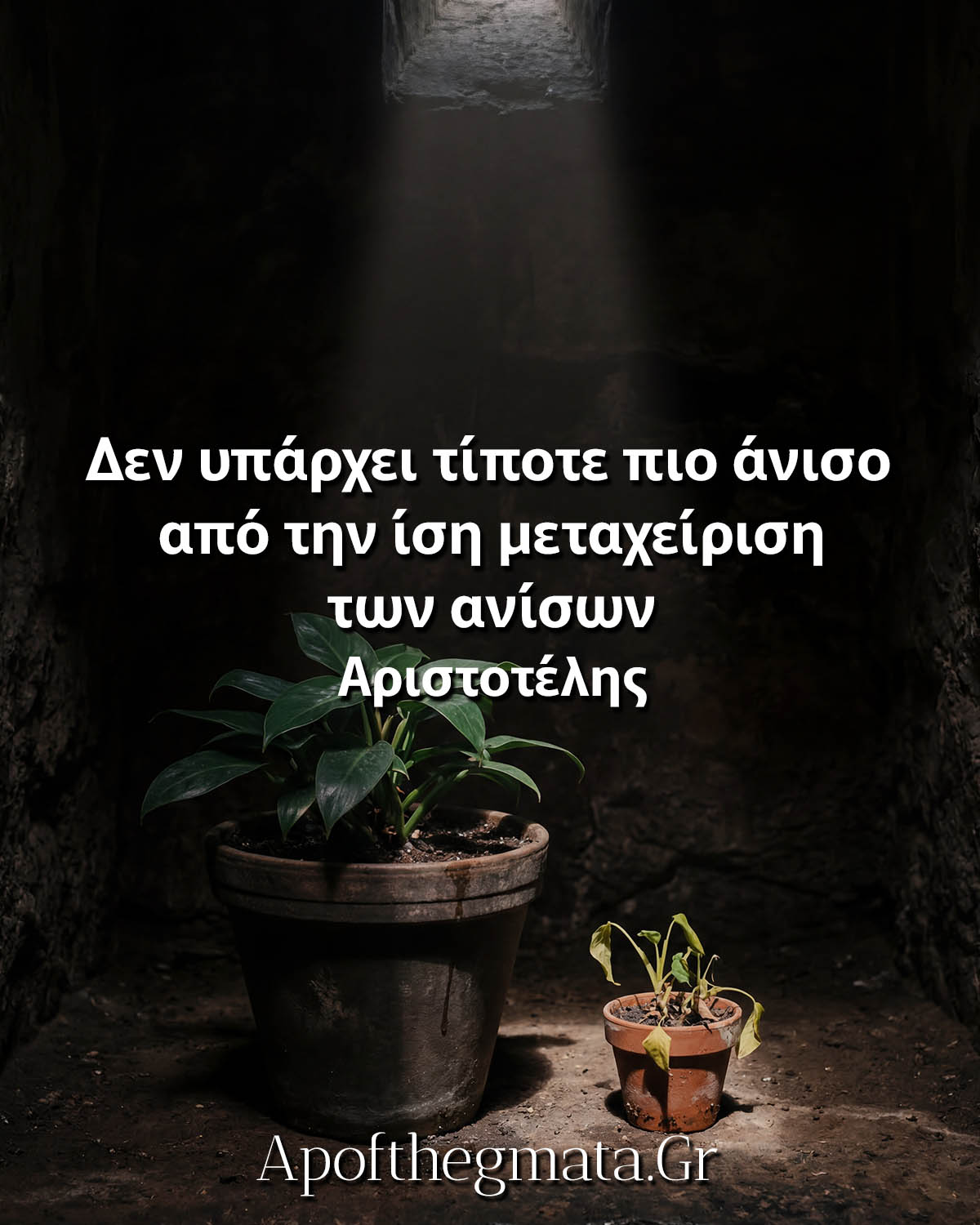 Δεν υπάρχει τίποτε πιο άνισο από την ίση μεταχείριση των ανίσων - Αριστοτέλης