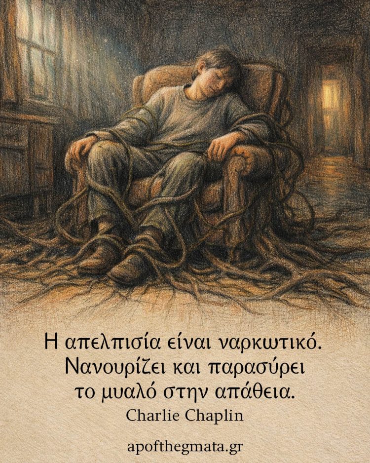 Η απελπισία είναι ναρκωτικό. Νανουρίζει και παρασύρει το μυαλό στην απάθεια.