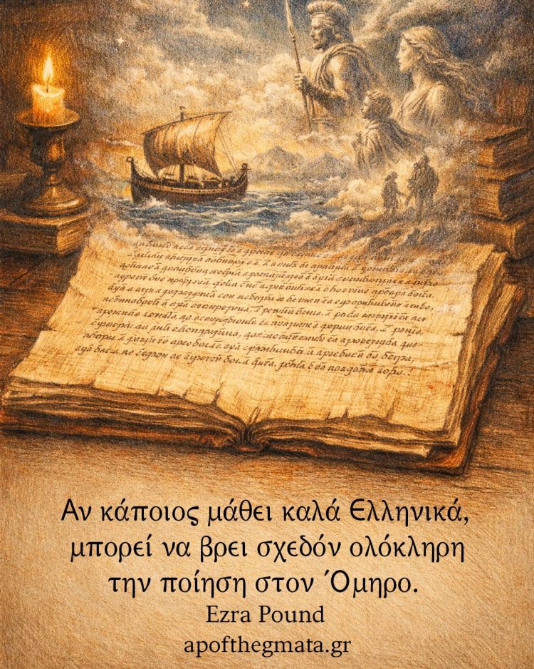 Αν κάποιος μάθει καλά Ελληνικά, μπορεί να βρει σχεδόν ολόκληρη την ποίηση στον Όμηρο - Ezra Pound