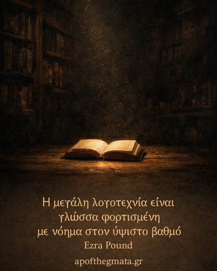 Η μεγάλη λογοτεχνία είναι γλώσσα φορτισμένη με νόημα στον ύψιστο βαθμό - Ezra Pound