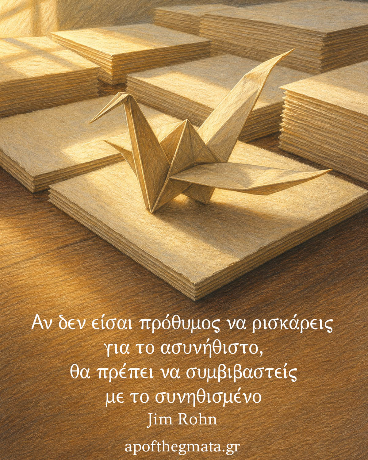 Αν δεν είσαι πρόθυμος να ρισκάρεις για το ασυνήθιστο, θα πρέπει να συμβιβαστείς με το συνηθισμένο