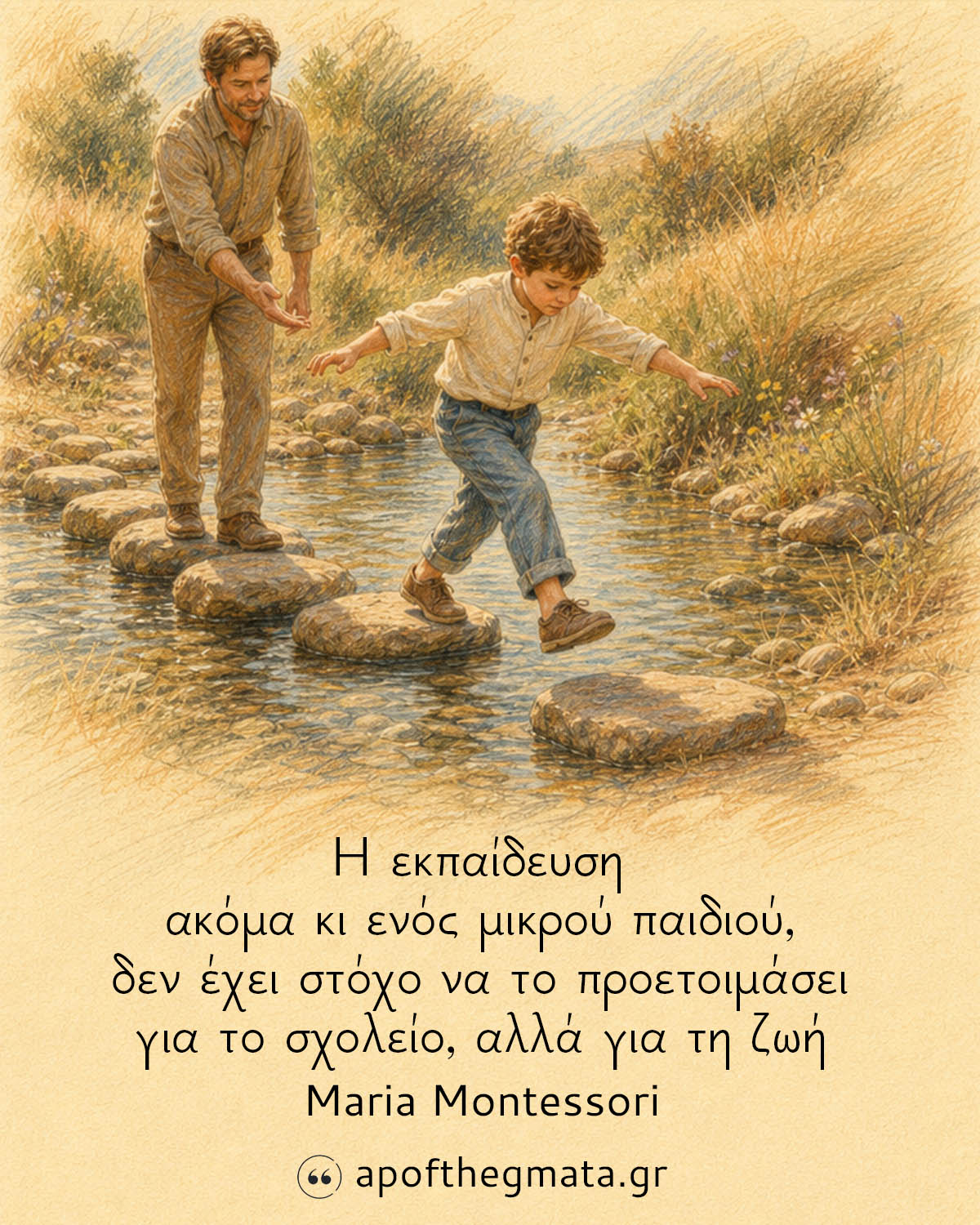 Η εκπαίδευση ακόμα κι ενός μικρού παιδιού, δεν έχει στόχο να το προετοιμάσει για το σχολείο, αλλά για τη ζωή - Maria Montessori