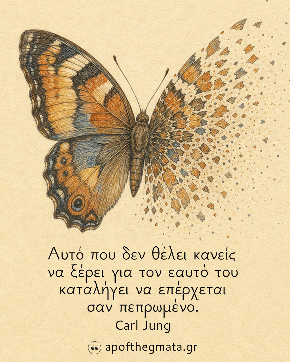 Αυτό που δεν θέλει κανείς να ξέρει για τον εαυτό του καταλήγει να επέρχεται σαν πεπρωμένο Καρλ Γιουνγκ Σοφά Λόγια