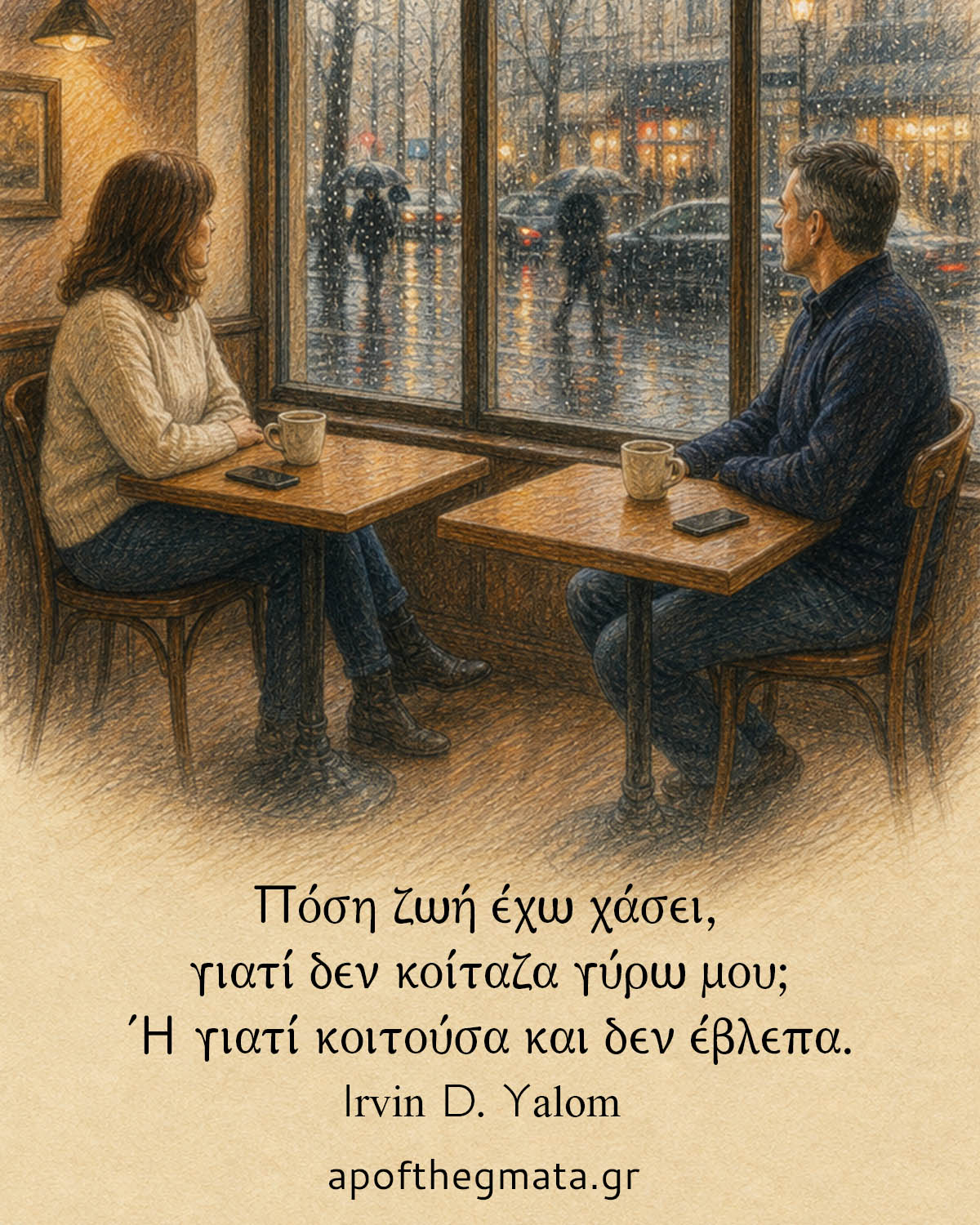 Πόση ζωή έχω χάσει, γιατί δεν κοίταζα γύρω μου; Ή γιατί κοιτούσα και δεν έβλεπα. - Irvin D. Yalom
