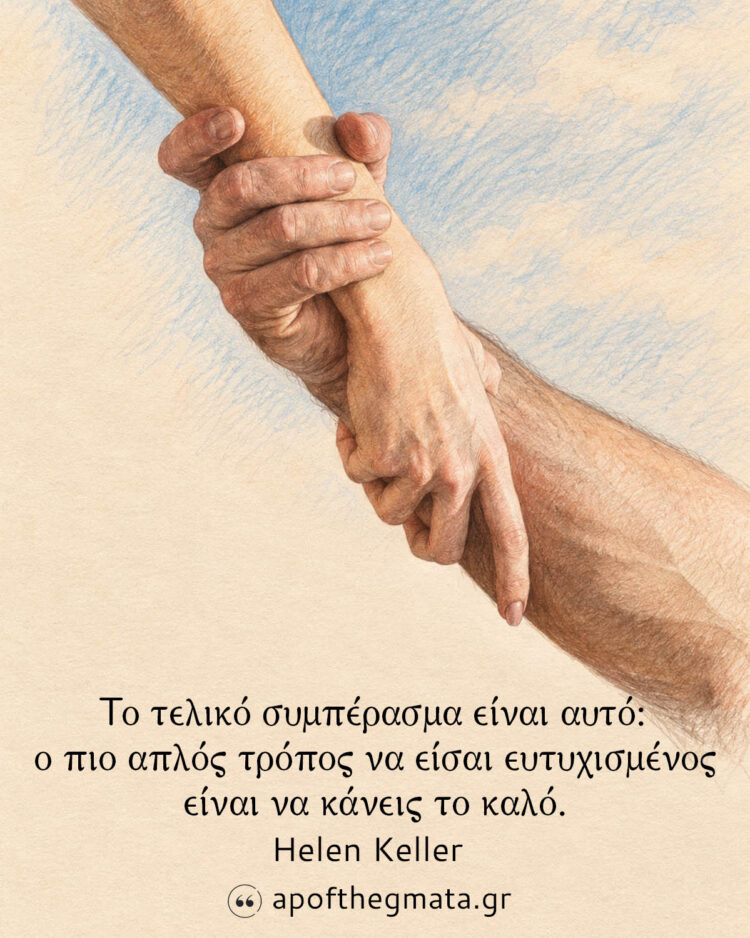 ο πιο απλός τρόπος να είσαι ευτυχισμένος είναι να κάνεις το καλό