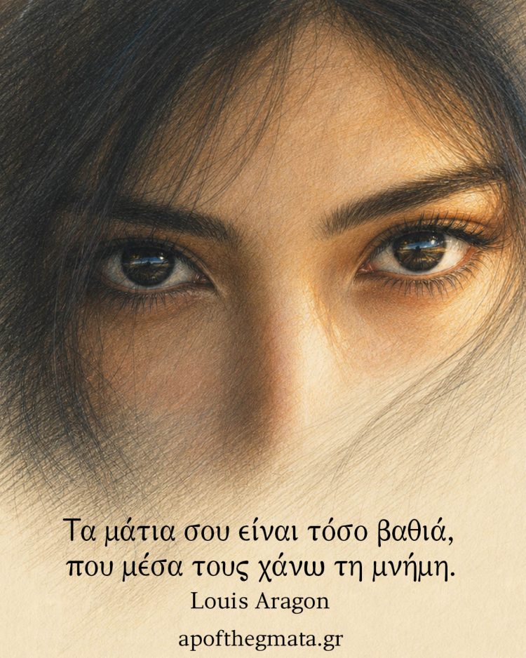 Τα μάτια σου είναι τόσο βαθιά, που μέσα τους χάνω τη μνήμη