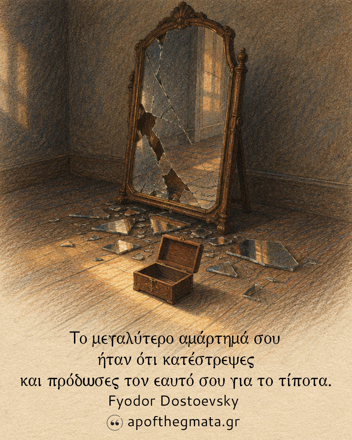 Το μεγαλύτερο αμάρτημά σου ήταν ότι κατέστρεψες και πρόδωσες τον εαυτό σου για το τίποτα - Fyodor Dostoevsky