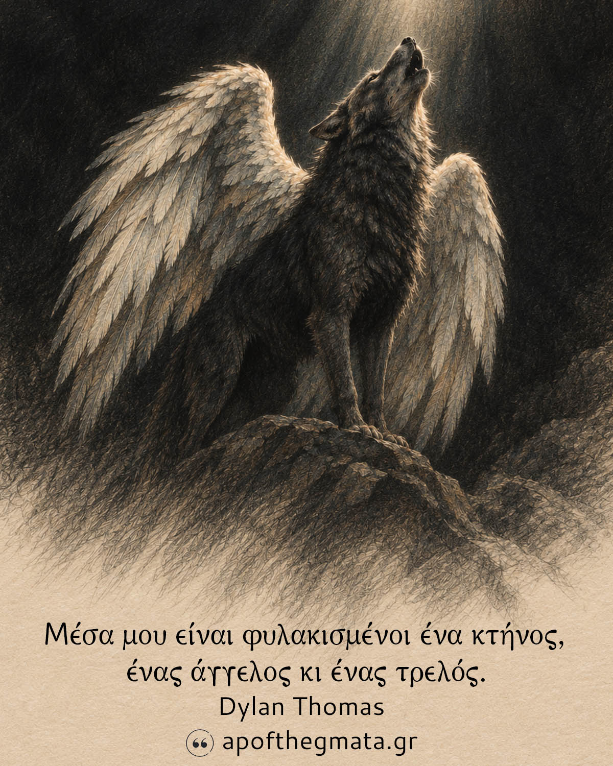 Μέσα μου είναι φυλακισμένοι ένα κτήνος, ένας άγγελος κι ένας τρελός - Dylan Thomas