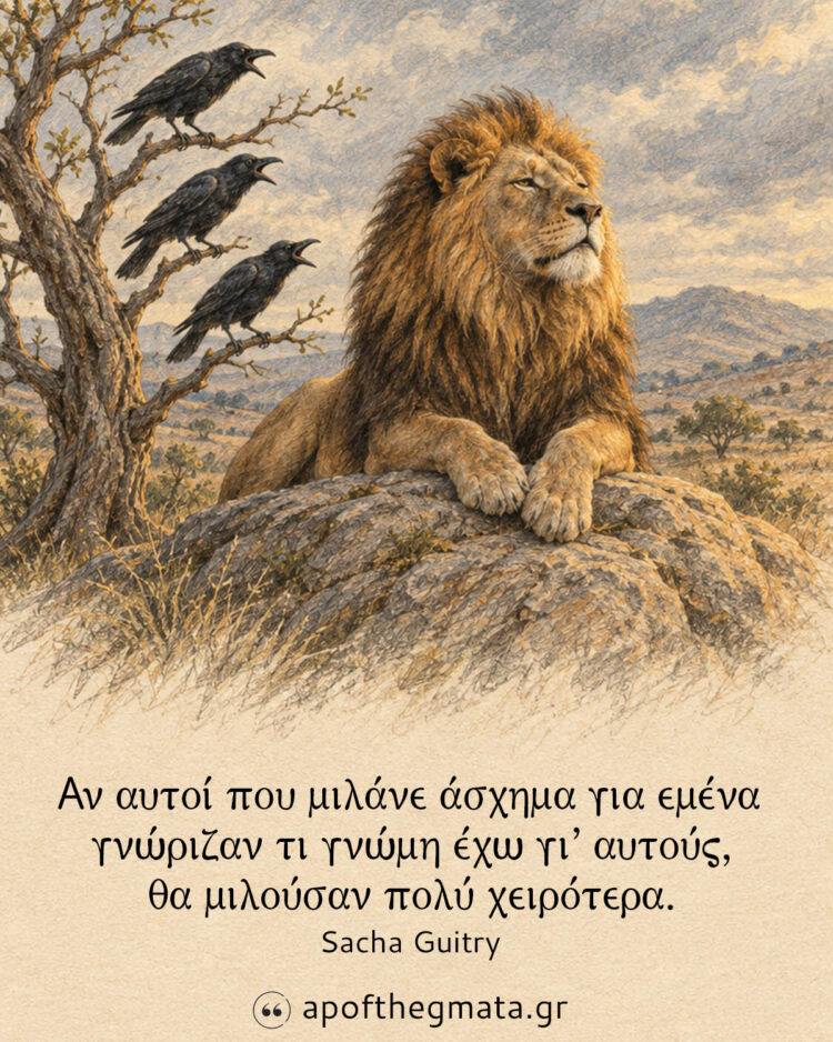 Αν αυτοί που μιλάνε άσχημα για εμένα γνώριζαν τι γνώμη έχω γι’ αυτούς, θα μιλούσαν πολύ χειρότερα - Σασά Γκιτρύ